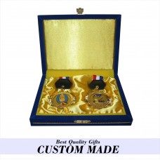 24k gold plated 3D casting medal with velvet box packaging